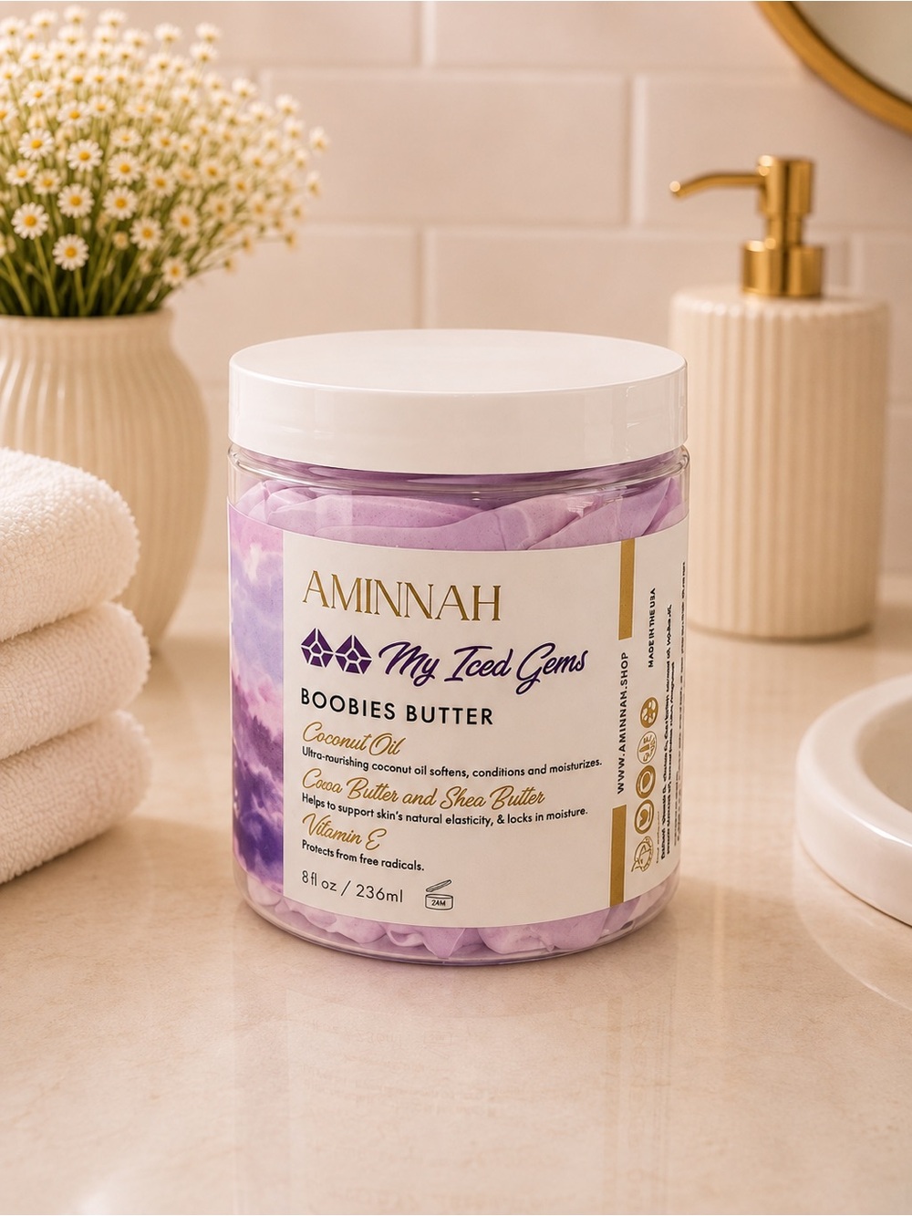 Aminnah My Iced Gems Boobies Butter - Lavender Moisturizing Body Butter